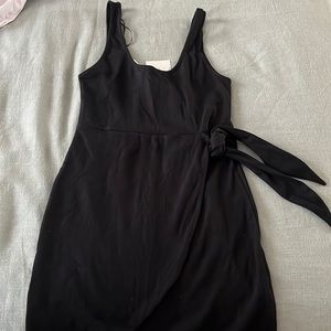 Zara, black ribbed wrap dress